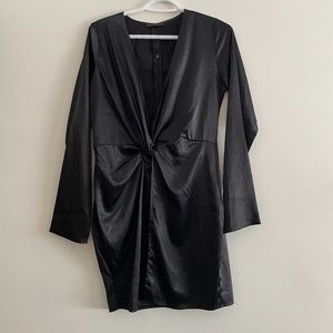 Satin Low Neck Dress